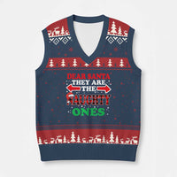 Dear Santa They Naughty Ones V-Neck Knit Sweater Vest Christmas Red Plaid Pajamas PJ Xmas Gifts - Wonder Print Shop