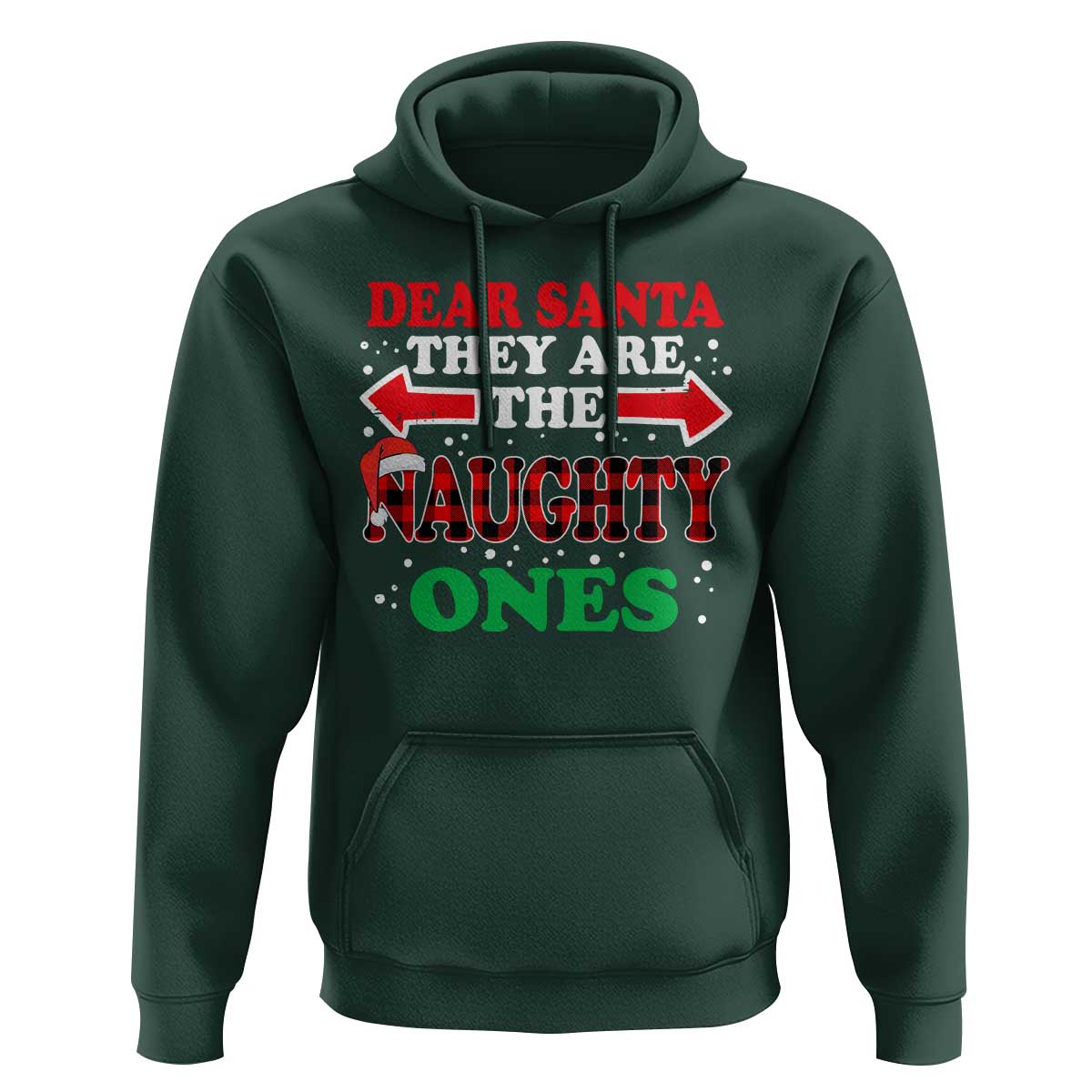 Dear Santa They Naughty Ones Hoodie Christmas Red Plaid Pajamas PJ Xmas Gifts - Wonder Print Shop