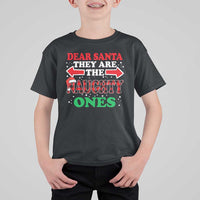 Dear Santa They Naughty Ones T Shirt For Kid Christmas Red Plaid Pajamas PJ Xmas Gifts - Wonder Print Shop
