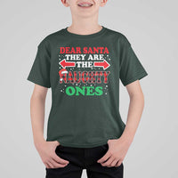Dear Santa They Naughty Ones T Shirt For Kid Christmas Red Plaid Pajamas PJ Xmas Gifts - Wonder Print Shop