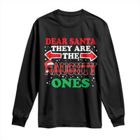 Dear Santa They Naughty Ones Long Sleeve Shirt Christmas Red Plaid Pajamas PJ Xmas Gifts - Wonder Print Shop