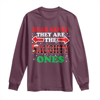 Dear Santa They Naughty Ones Long Sleeve Shirt Christmas Red Plaid Pajamas PJ Xmas Gifts - Wonder Print Shop