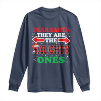 Dear Santa They Naughty Ones Long Sleeve Shirt Christmas Red Plaid Pajamas PJ Xmas Gifts - Wonder Print Shop