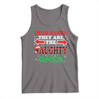 Dear Santa They Naughty Ones Tank Top Christmas Red Plaid Pajamas PJ Xmas Gifts - Wonder Print Shop