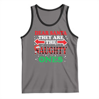 Dear Santa They Naughty Ones Tank Top Christmas Red Plaid Pajamas PJ Xmas Gifts - Wonder Print Shop