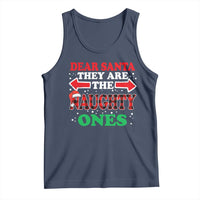 Dear Santa They Naughty Ones Tank Top Christmas Red Plaid Pajamas PJ Xmas Gifts - Wonder Print Shop