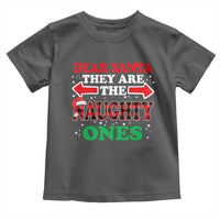 Dear Santa They Naughty Ones Toddler T Shirt Christmas Red Plaid Pajamas PJ Xmas Gifts - Wonder Print Shop