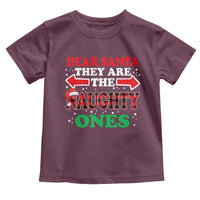 Dear Santa They Naughty Ones Toddler T Shirt Christmas Red Plaid Pajamas PJ Xmas Gifts - Wonder Print Shop