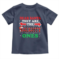 Dear Santa They Naughty Ones Toddler T Shirt Christmas Red Plaid Pajamas PJ Xmas Gifts - Wonder Print Shop