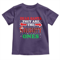 Dear Santa They Naughty Ones Toddler T Shirt Christmas Red Plaid Pajamas PJ Xmas Gifts - Wonder Print Shop
