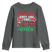 Dear Santa They Naughty Ones Youth Sweatshirt Christmas Red Plaid Pajamas PJ Xmas Gifts - Wonder Print Shop