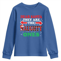 Dear Santa They Naughty Ones Youth Sweatshirt Christmas Red Plaid Pajamas PJ Xmas Gifts - Wonder Print Shop