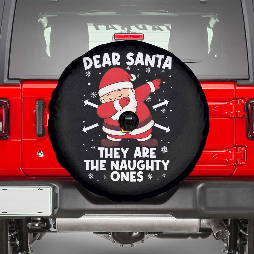 Dear Santa They Naughty Ones Spare Tire Cover Dabbing Santa Christmas Pajamas PJ Xmas Gifts - Wonder Print Shop
