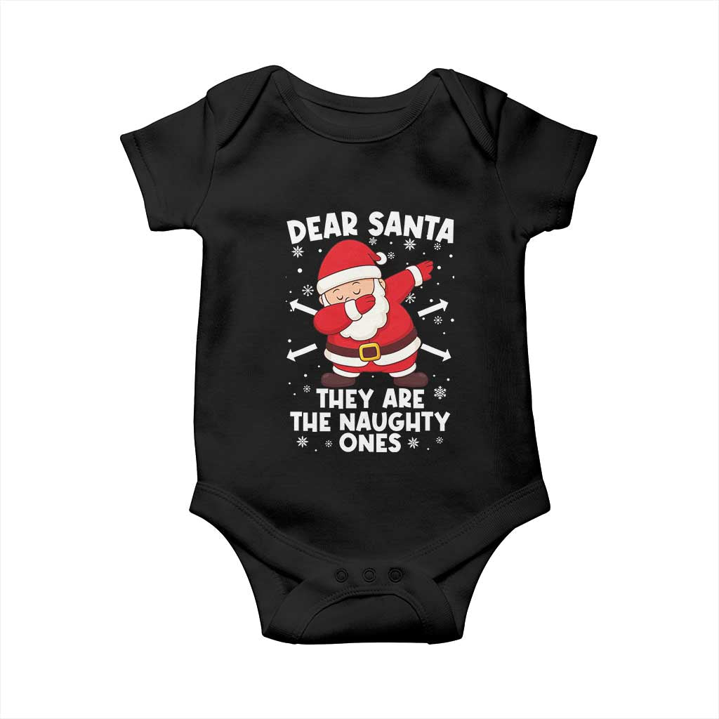 Dear Santa They Naughty Ones Baby Onesie Dabbing Santa Christmas Pajamas PJ Xmas Gifts - Wonder Print Shop