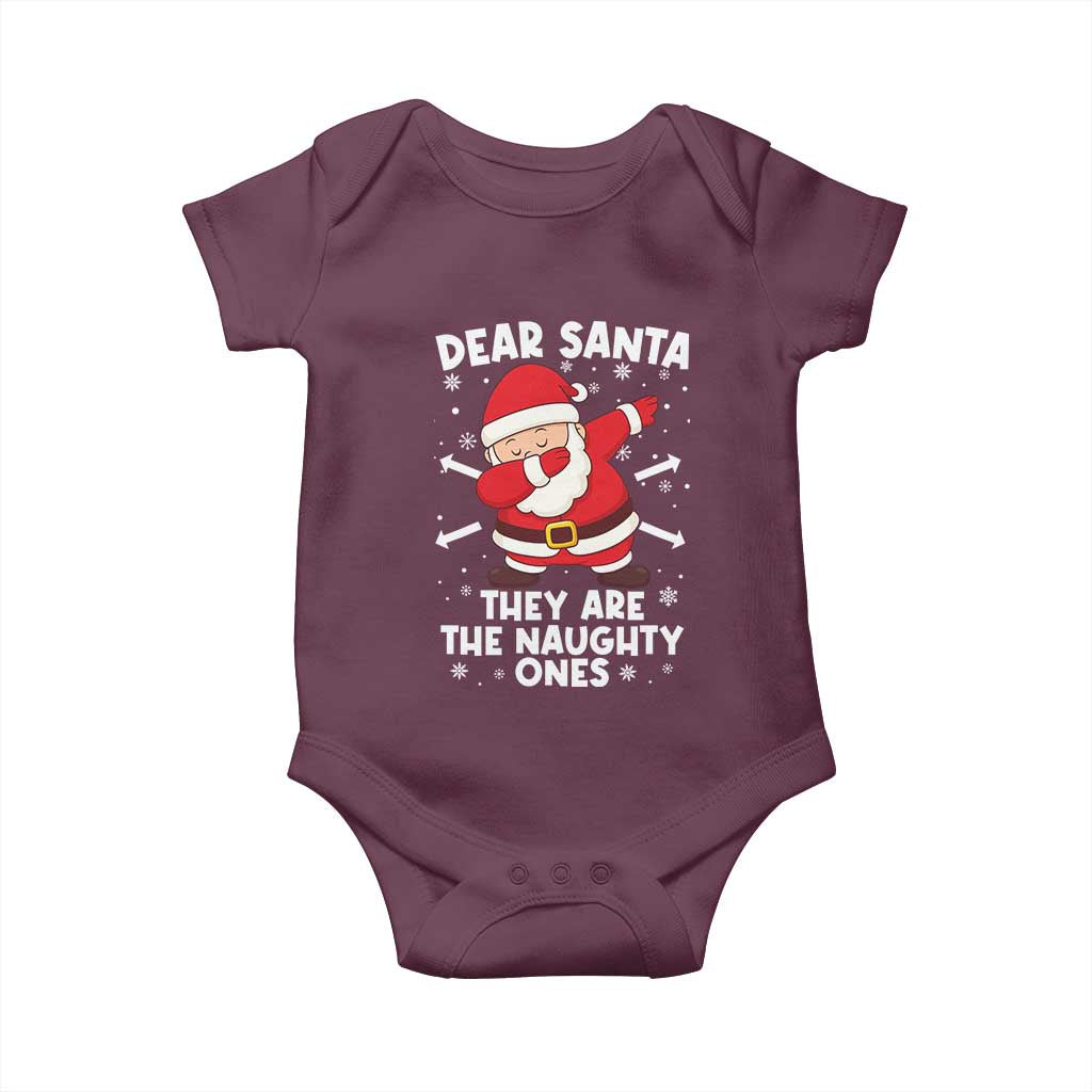 Dear Santa They Naughty Ones Baby Onesie Dabbing Santa Christmas Pajamas PJ Xmas Gifts - Wonder Print Shop