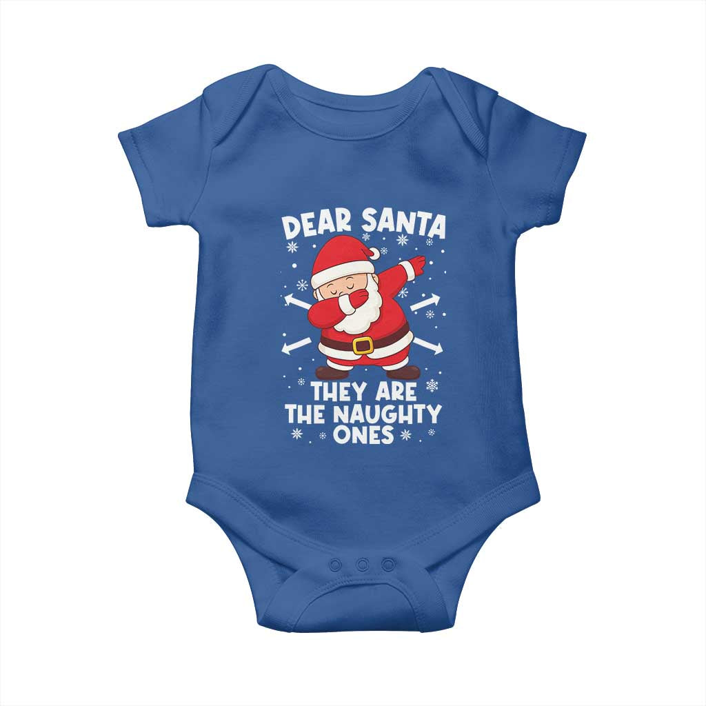 Dear Santa They Naughty Ones Baby Onesie Dabbing Santa Christmas Pajamas PJ Xmas Gifts - Wonder Print Shop