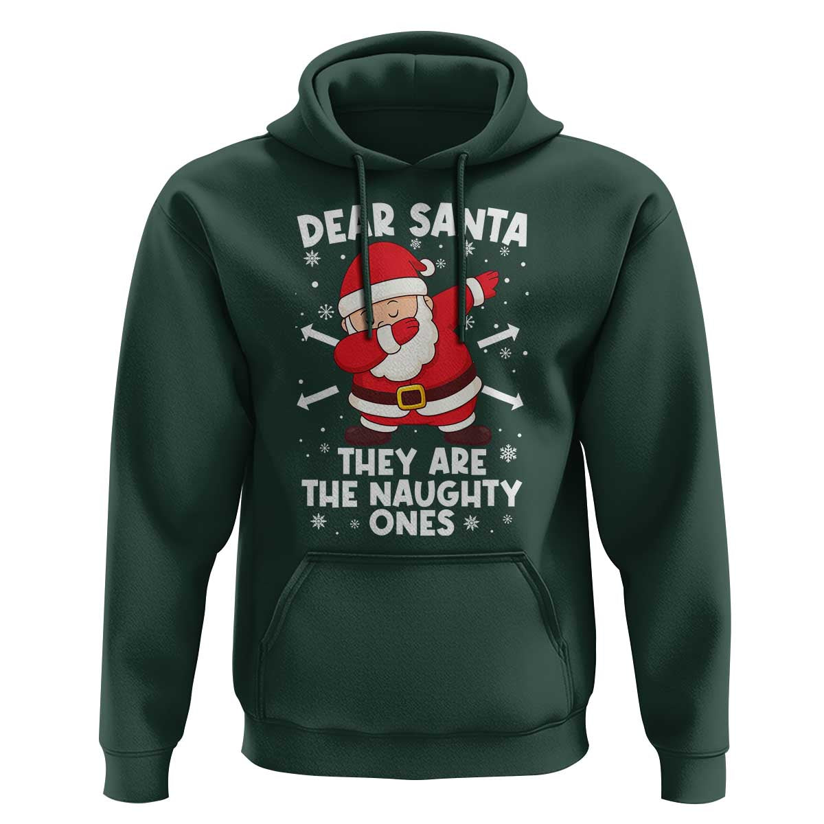 Dear Santa They Naughty Ones Hoodie Dabbing Santa Christmas Pajamas PJ Xmas Gifts - Wonder Print Shop
