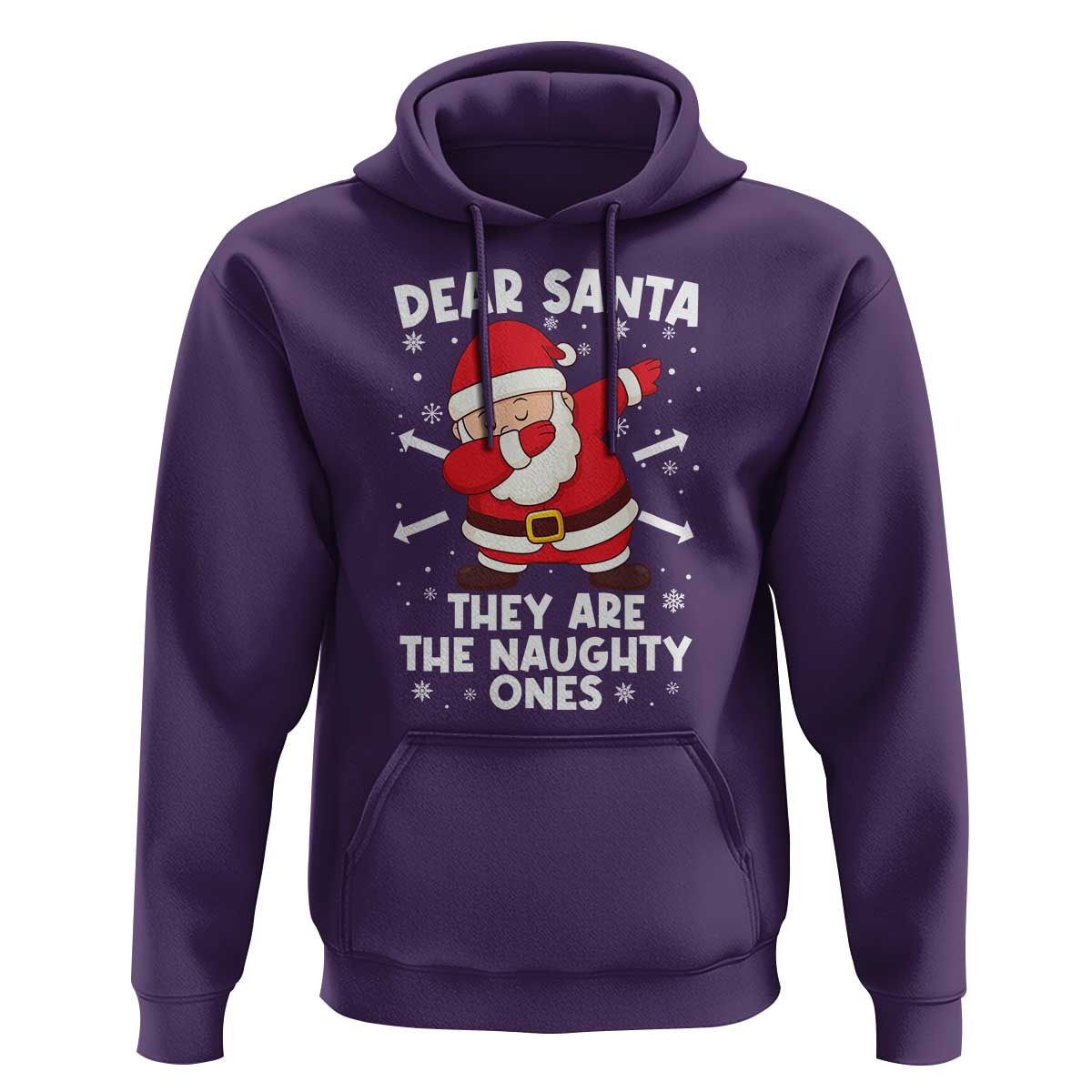 Dear Santa They Naughty Ones Hoodie Dabbing Santa Christmas Pajamas PJ Xmas Gifts - Wonder Print Shop