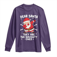 Dear Santa They Naughty Ones Long Sleeve Shirt Dabbing Santa Christmas Pajamas PJ Xmas Gifts - Wonder Print Shop