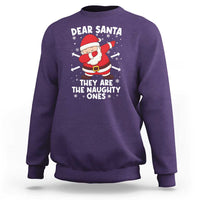 Dear Santa They Naughty Ones Sweatshirt Dabbing Santa Christmas Pajamas PJ Xmas Gifts - Wonder Print Shop