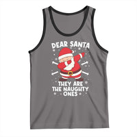 Dear Santa They Naughty Ones Tank Top Dabbing Santa Christmas Pajamas PJ Xmas Gifts - Wonder Print Shop