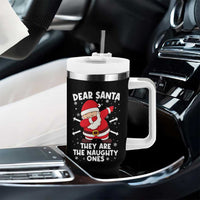 Dear Santa They Naughty Ones Tumbler With Handle Dabbing Santa Christmas Pajamas PJ Xmas Gifts - Wonder Print Shop