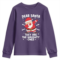 Dear Santa They Naughty Ones Youth Sweatshirt Dabbing Santa Christmas Pajamas PJ Xmas Gifts - Wonder Print Shop