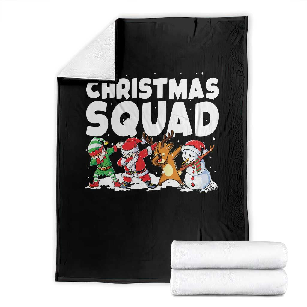 Christmas Squad Throw Blanket Santa Dabbing Elf Family Matching Pajamas - Wonder Print Shop