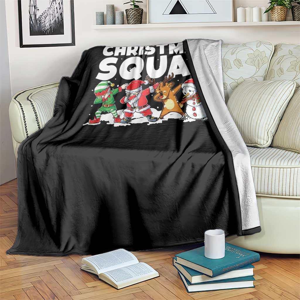 Christmas Squad Throw Blanket Santa Dabbing Elf Family Matching Pajamas - Wonder Print Shop