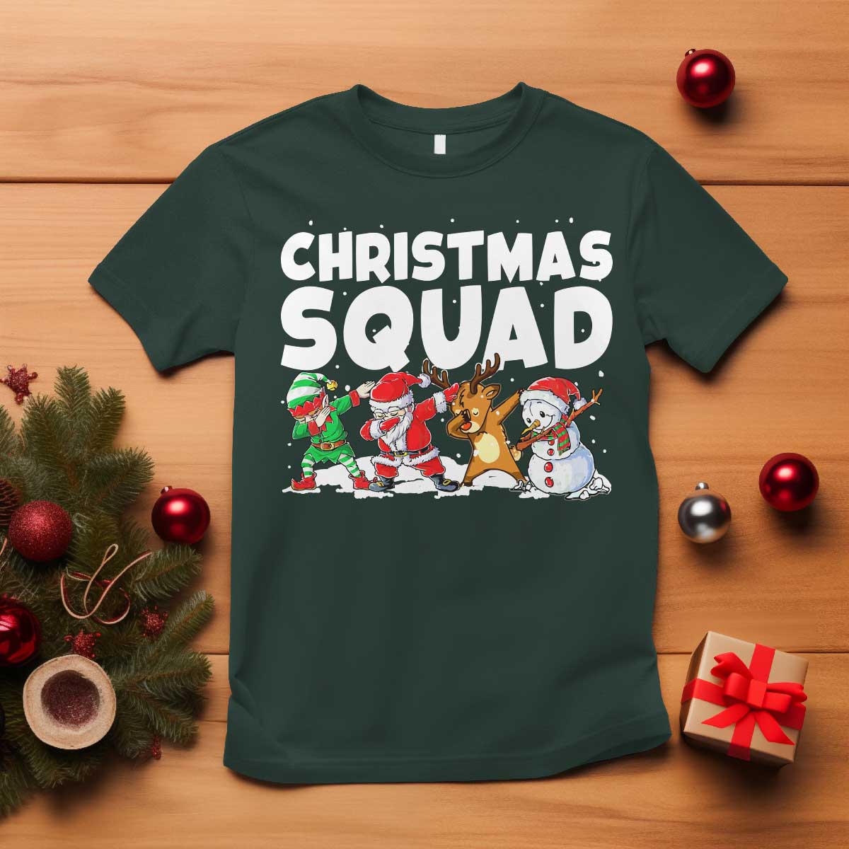 Christmas Squad T Shirt Santa Dabbing Elf Family Matching Pajamas - Wonder Print Shop