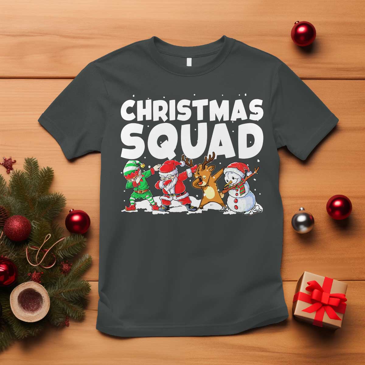 Christmas Squad T Shirt Santa Dabbing Elf Family Matching Pajamas - Wonder Print Shop