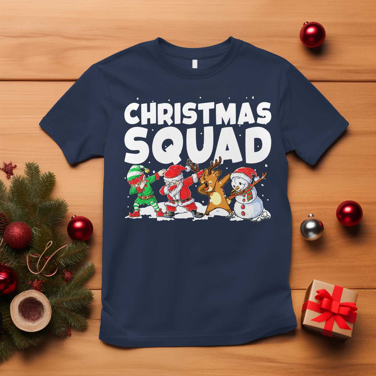 Christmas Squad T Shirt Santa Dabbing Elf Family Matching Pajamas - Wonder Print Shop