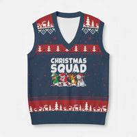 Christmas Squad V-Neck Knit Sweater Vest Santa Dabbing Elf Family Matching Pajamas - Wonder Print Shop
