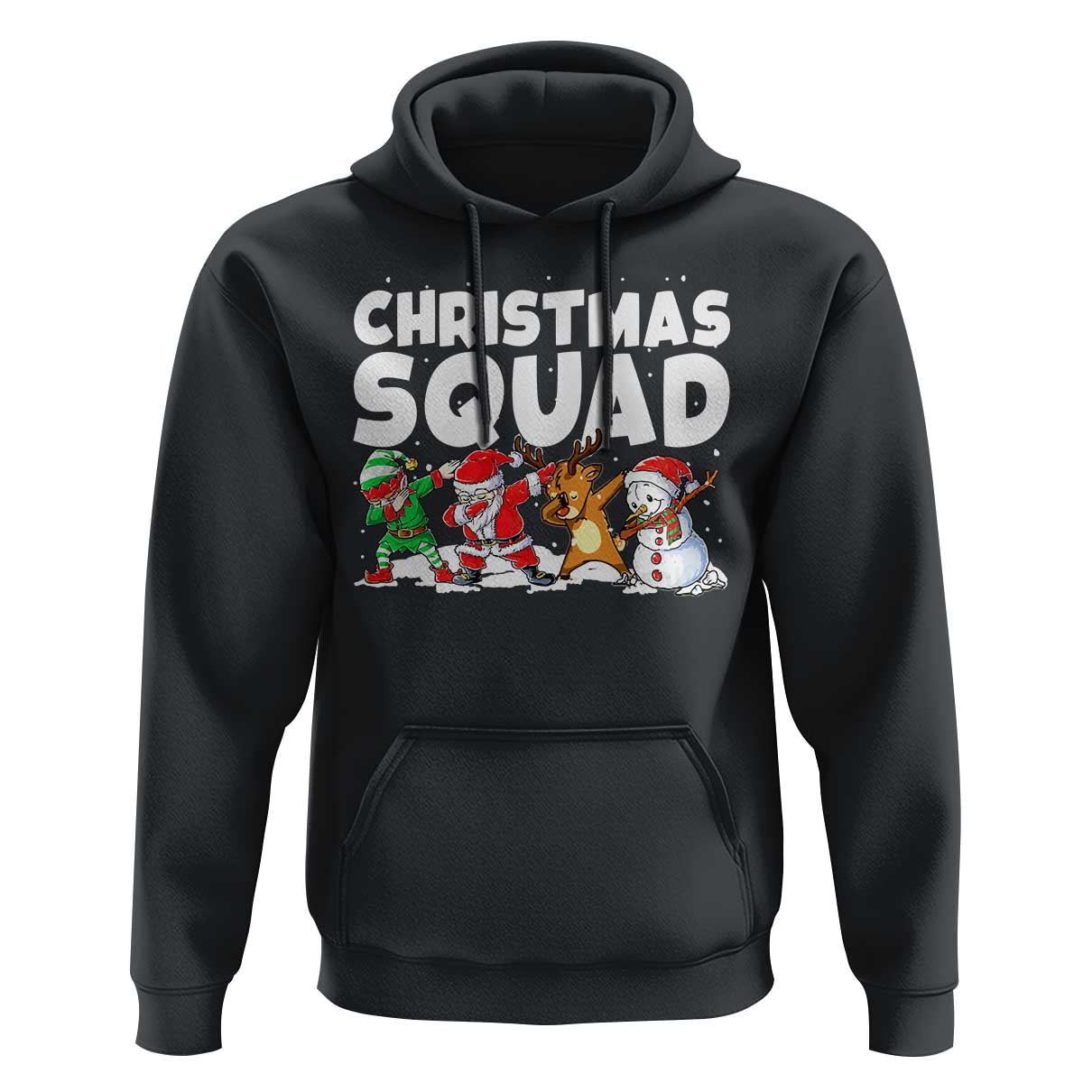 Christmas Squad Hoodie Santa Dabbing Elf Family Matching Pajamas - Wonder Print Shop