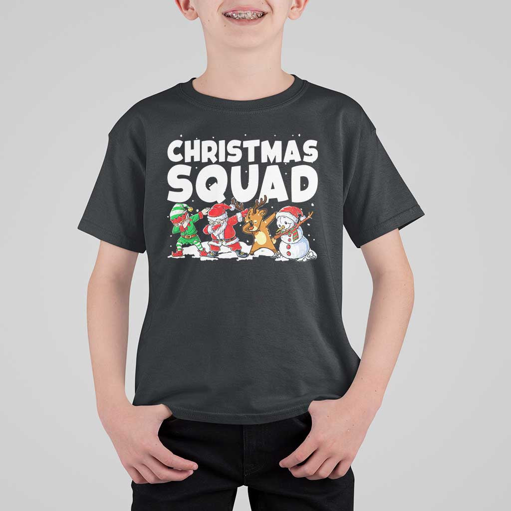Christmas Squad T Shirt For Kid Santa Dabbing Elf Family Matching Pajamas - Wonder Print Shop