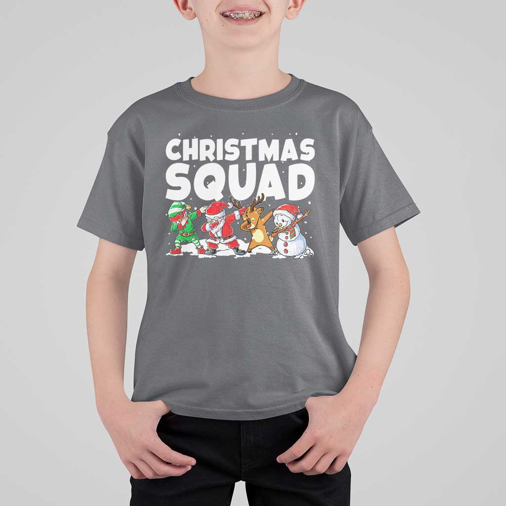 Christmas Squad T Shirt For Kid Santa Dabbing Elf Family Matching Pajamas - Wonder Print Shop