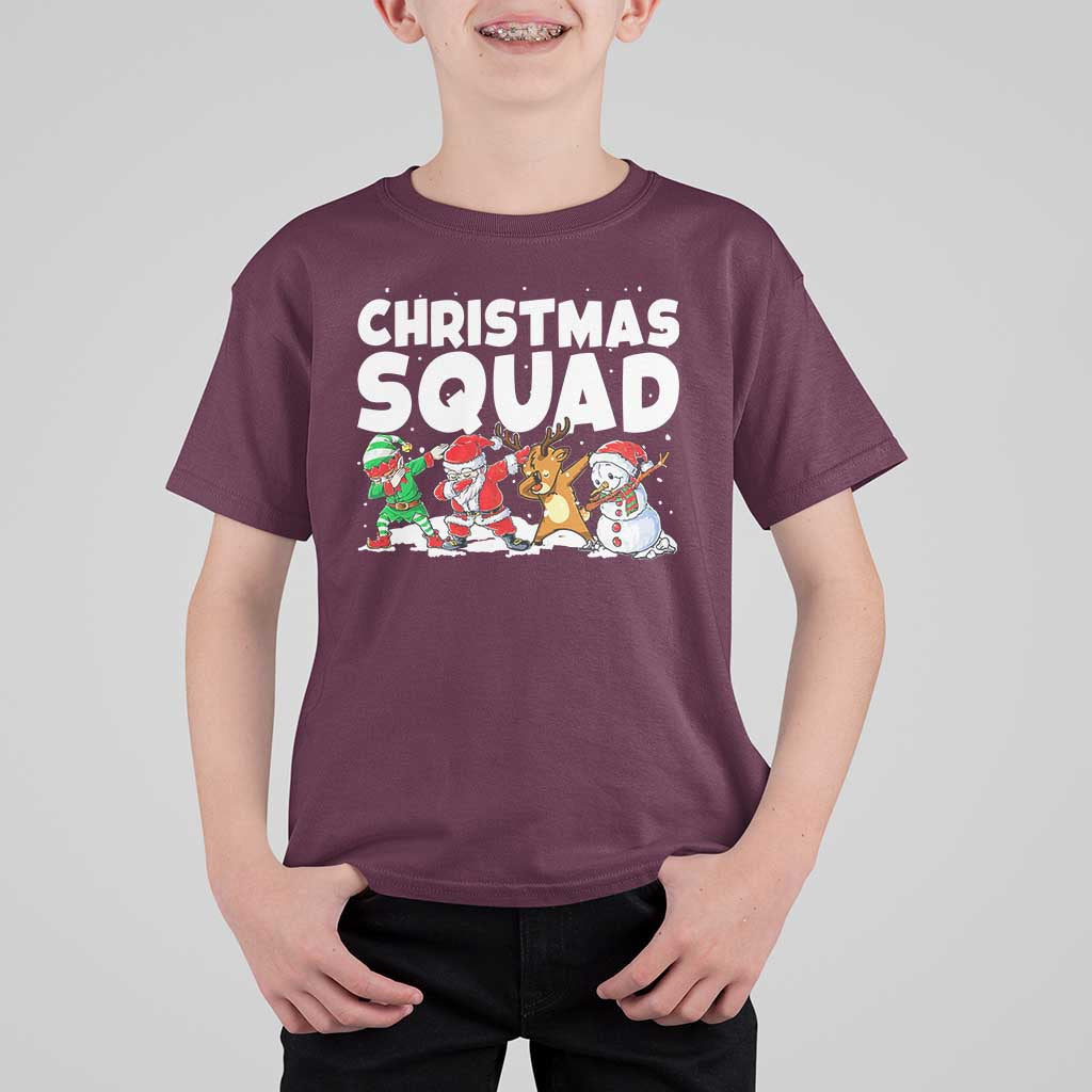 Christmas Squad T Shirt For Kid Santa Dabbing Elf Family Matching Pajamas - Wonder Print Shop