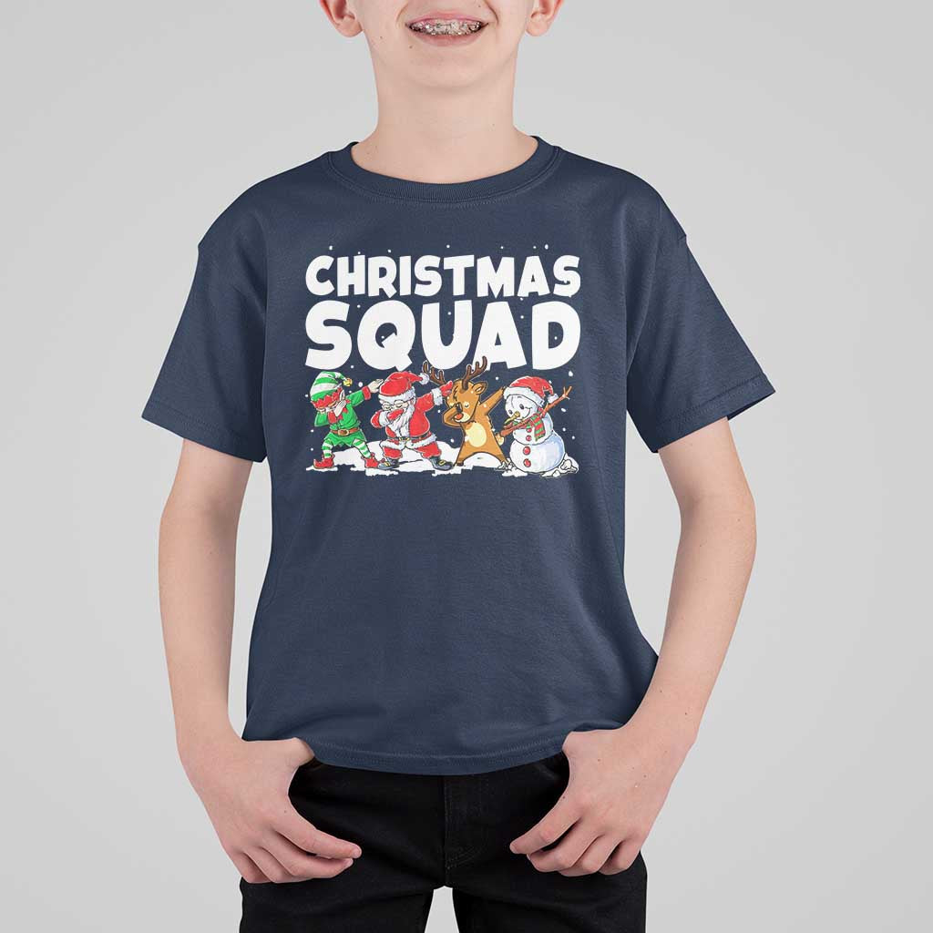Christmas Squad T Shirt For Kid Santa Dabbing Elf Family Matching Pajamas - Wonder Print Shop