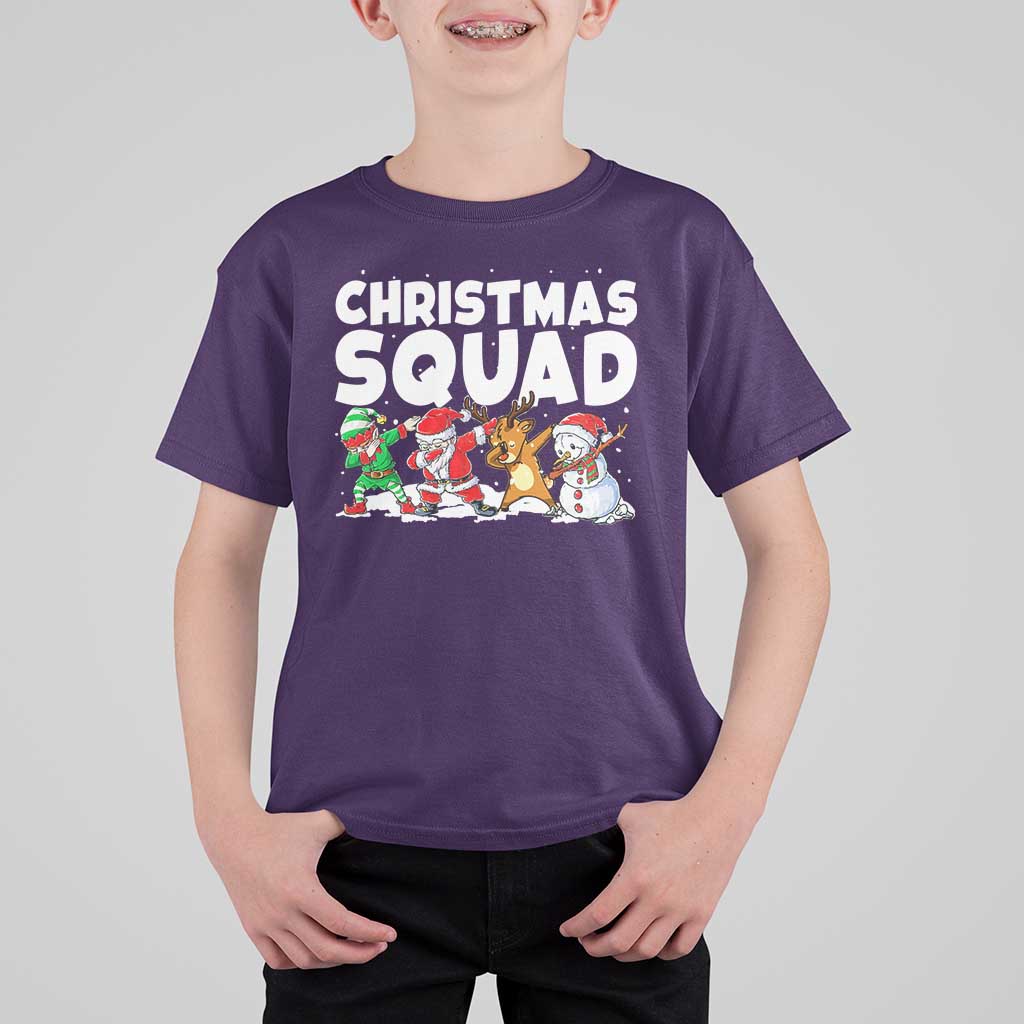 Christmas Squad T Shirt For Kid Santa Dabbing Elf Family Matching Pajamas - Wonder Print Shop