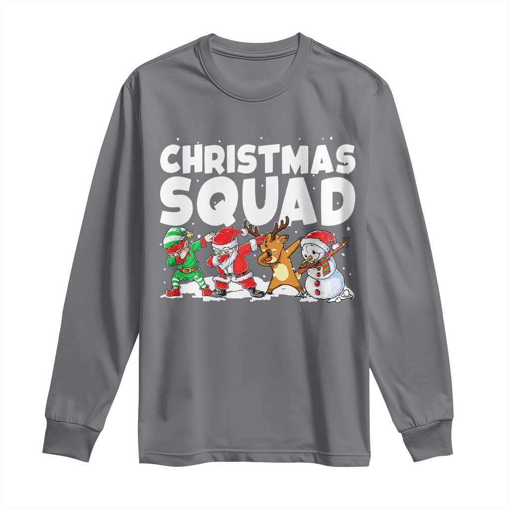 Christmas Squad Long Sleeve Shirt Santa Dabbing Elf Family Matching Pajamas - Wonder Print Shop