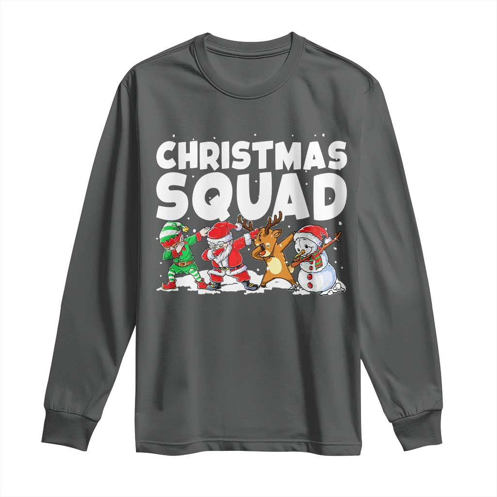 Christmas Squad Long Sleeve Shirt Santa Dabbing Elf Family Matching Pajamas - Wonder Print Shop