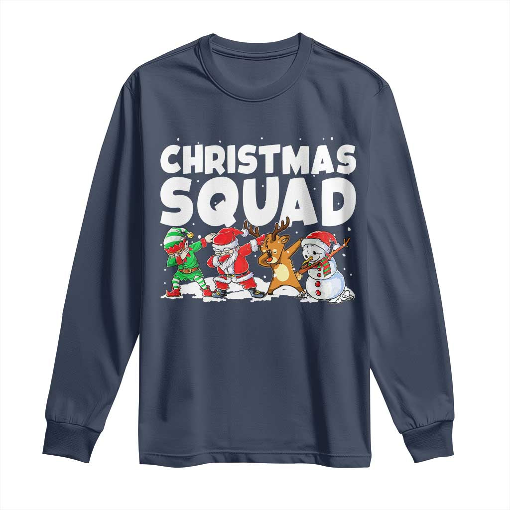 Christmas Squad Long Sleeve Shirt Santa Dabbing Elf Family Matching Pajamas - Wonder Print Shop