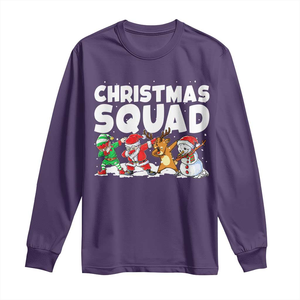 Christmas Squad Long Sleeve Shirt Santa Dabbing Elf Family Matching Pajamas - Wonder Print Shop