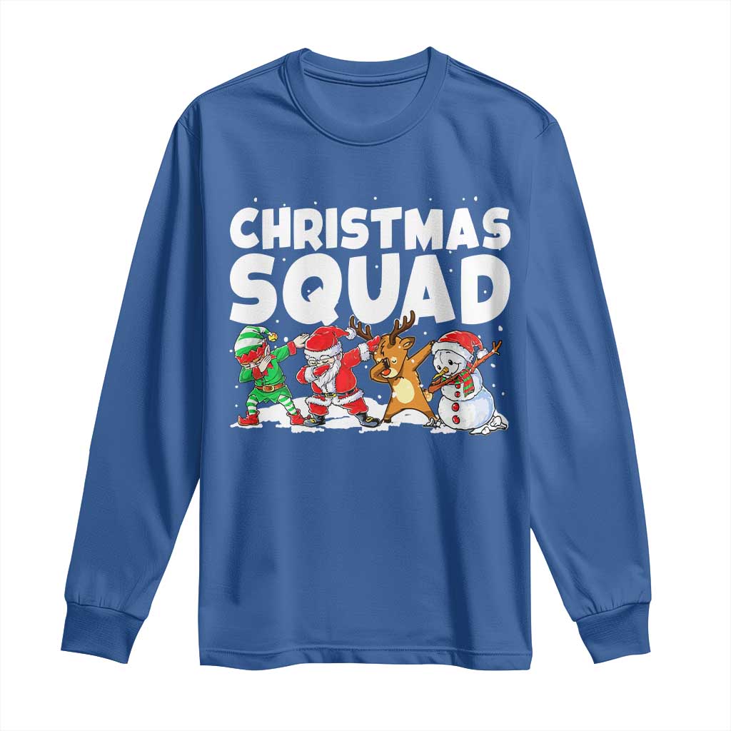 Christmas Squad Long Sleeve Shirt Santa Dabbing Elf Family Matching Pajamas - Wonder Print Shop