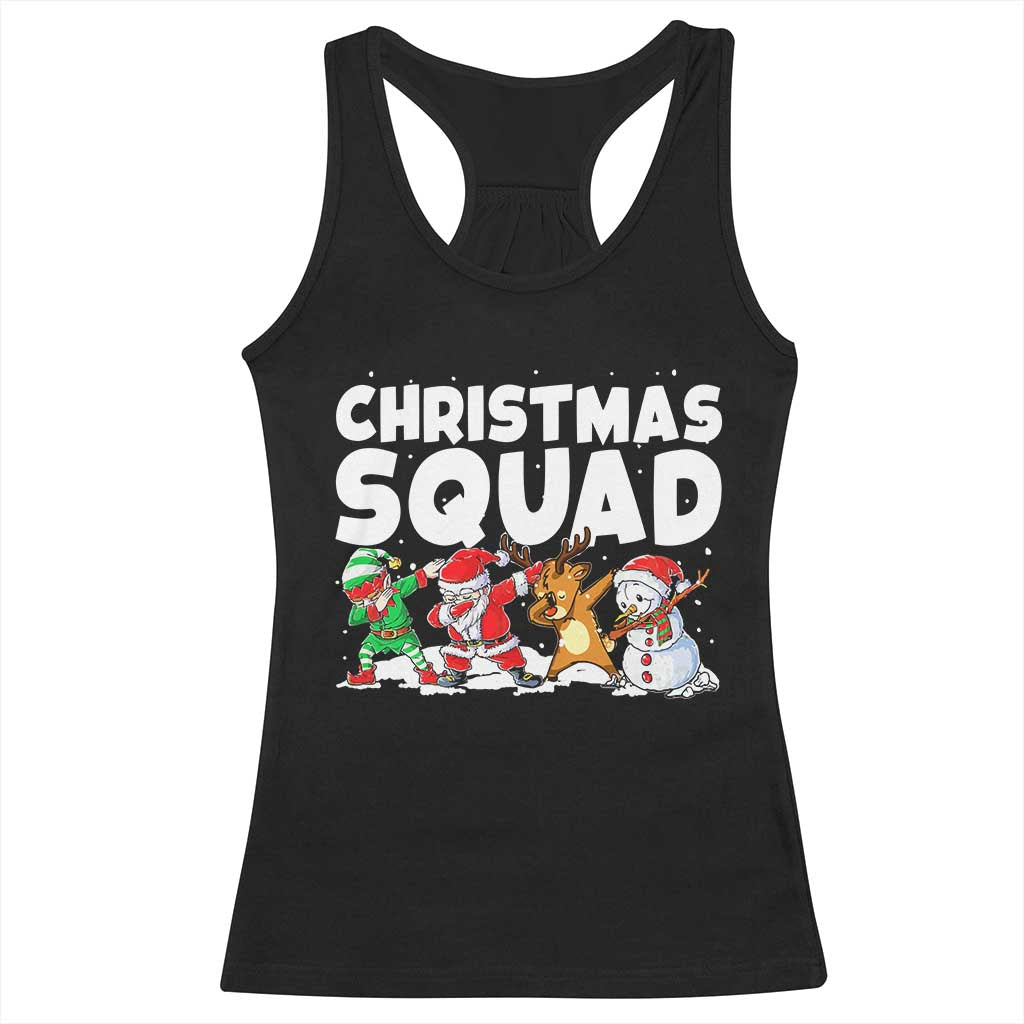 Christmas Squad Racerback Tank Top Santa Dabbing Elf Family Matching Pajamas - Wonder Print Shop