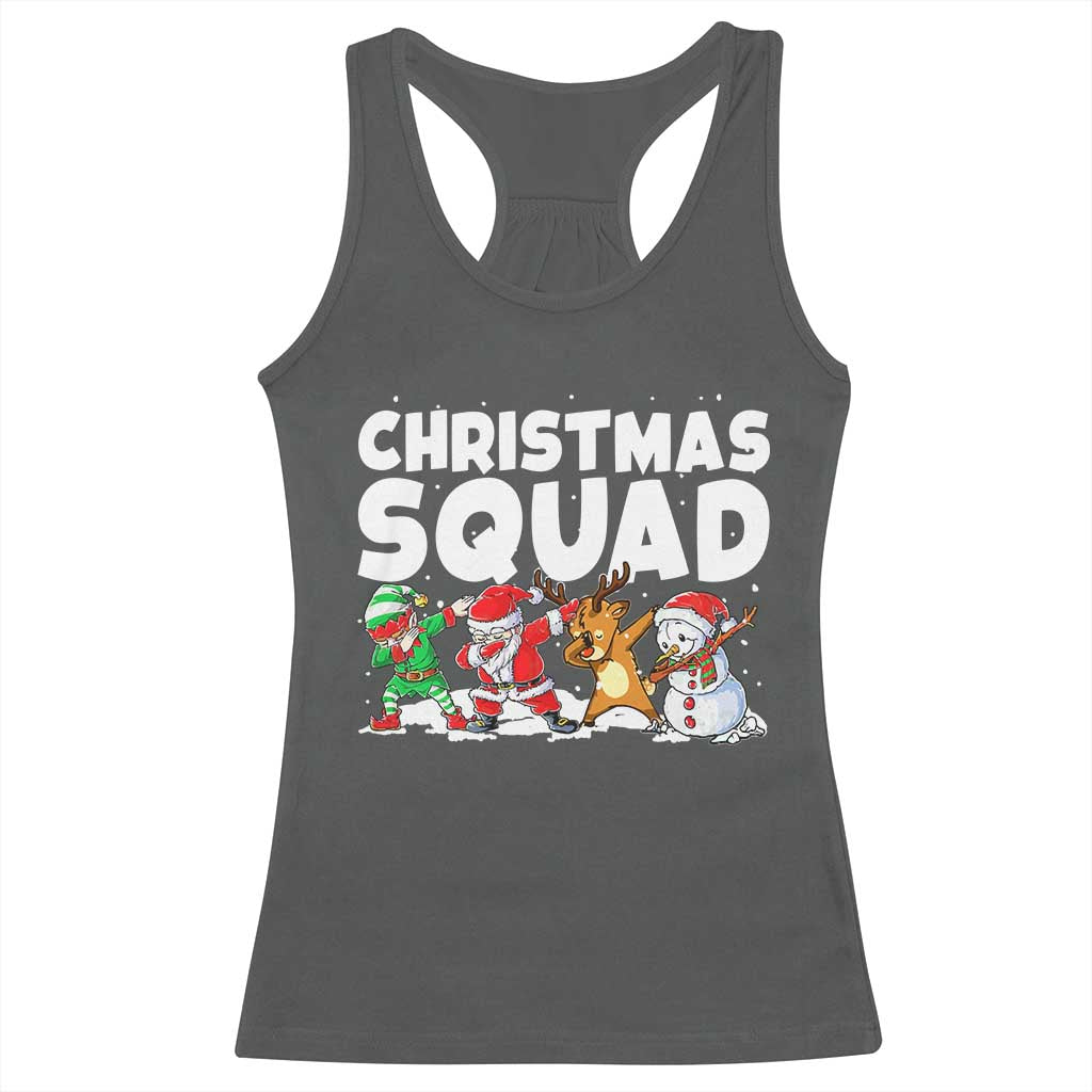 Christmas Squad Racerback Tank Top Santa Dabbing Elf Family Matching Pajamas - Wonder Print Shop