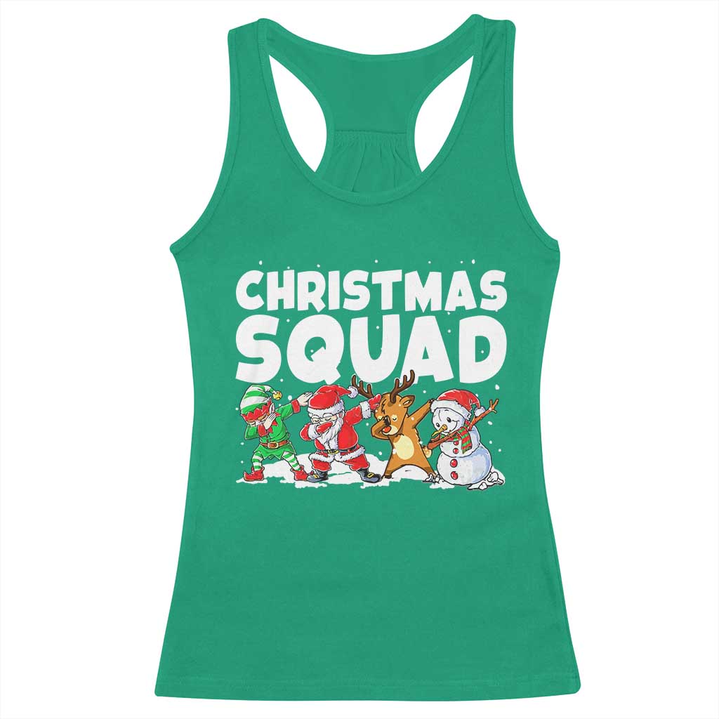Christmas Squad Racerback Tank Top Santa Dabbing Elf Family Matching Pajamas - Wonder Print Shop