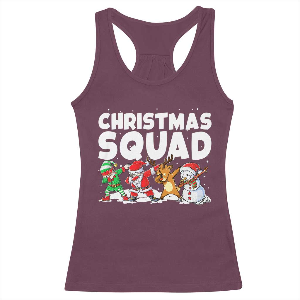 Christmas Squad Racerback Tank Top Santa Dabbing Elf Family Matching Pajamas - Wonder Print Shop