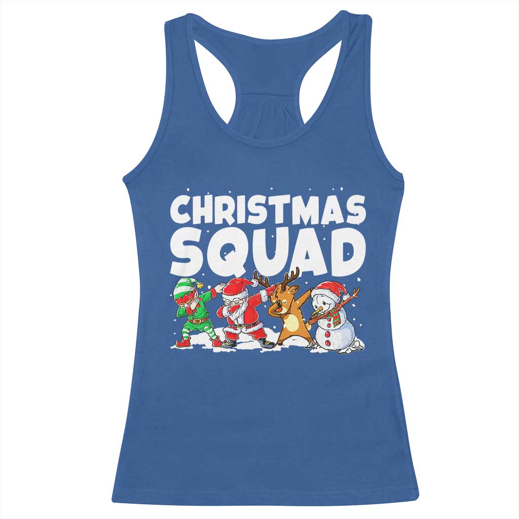 Christmas Squad Racerback Tank Top Santa Dabbing Elf Family Matching Pajamas - Wonder Print Shop