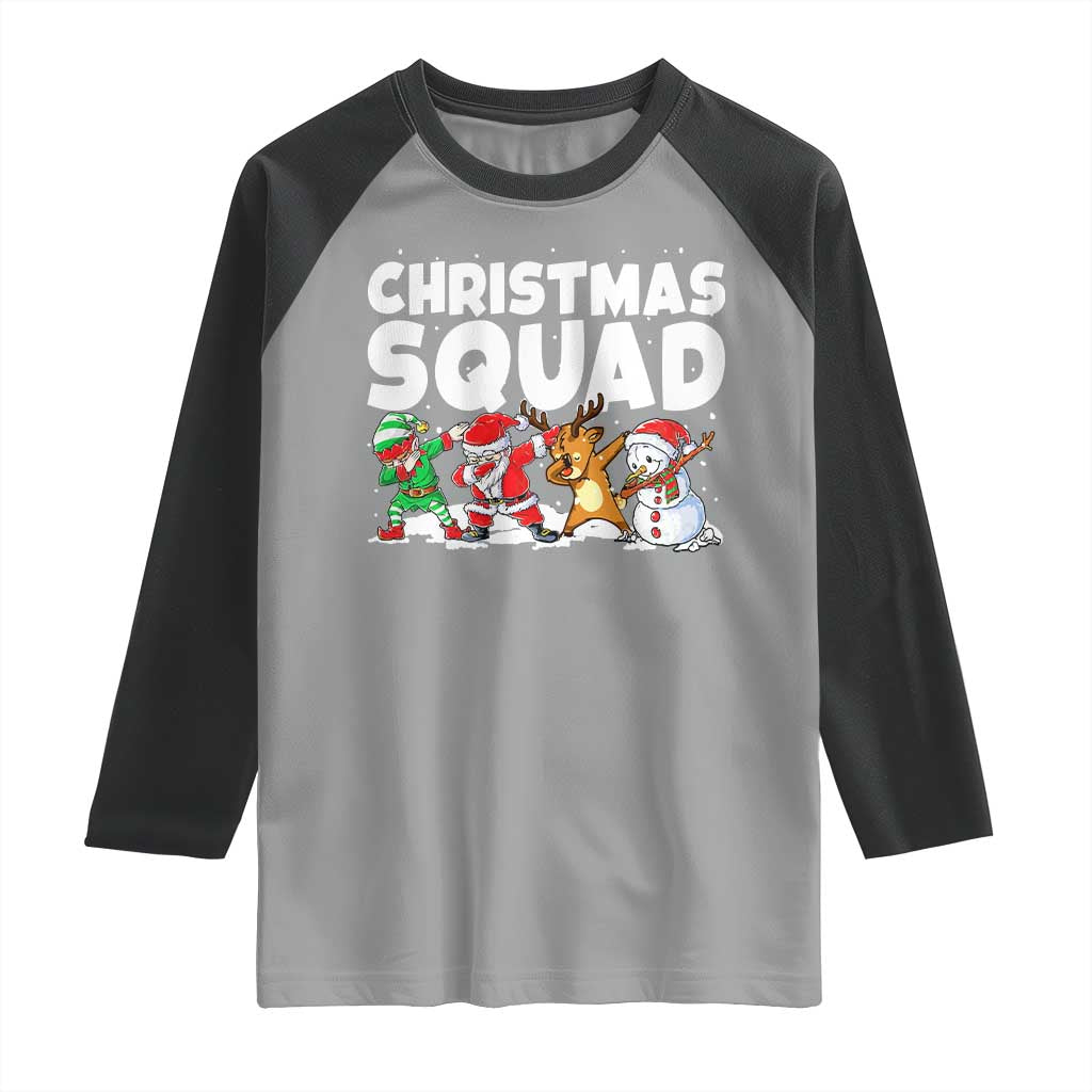 Christmas Squad Raglan Shirt Santa Dabbing Elf Family Matching Pajamas - Wonder Print Shop